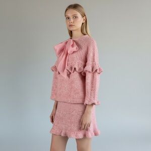 NWT Sweater Skirt Set with Ruffle Accents